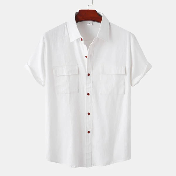 Linen Shirt with Short Sleeves for Men
