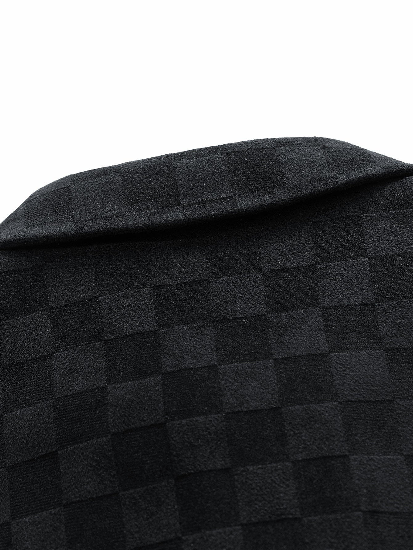 Harrison | checkerboard print faux suede pocket jacket