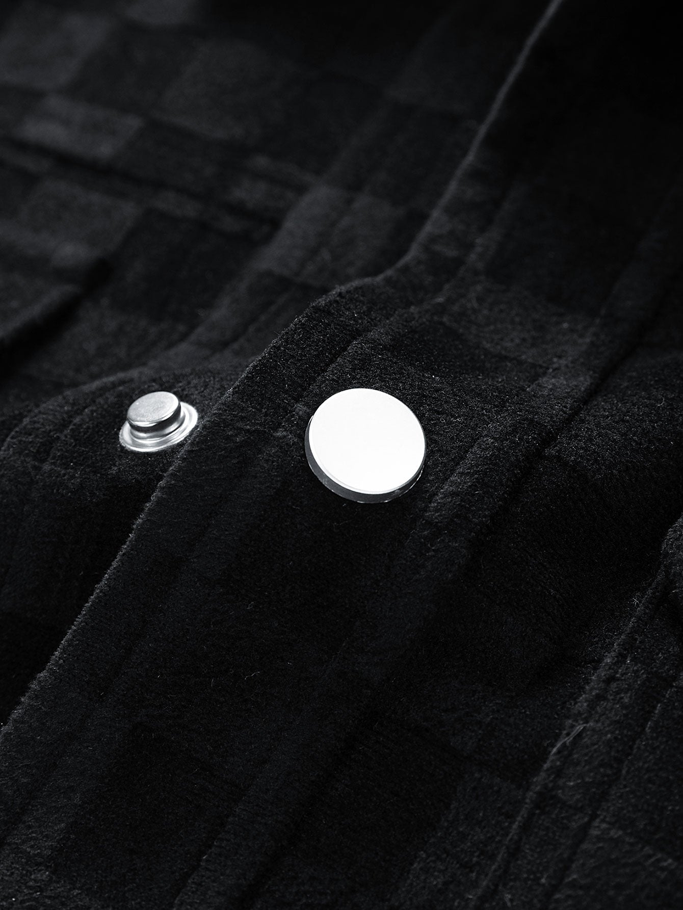 Harrison | checkerboard print faux suede pocket jacket
