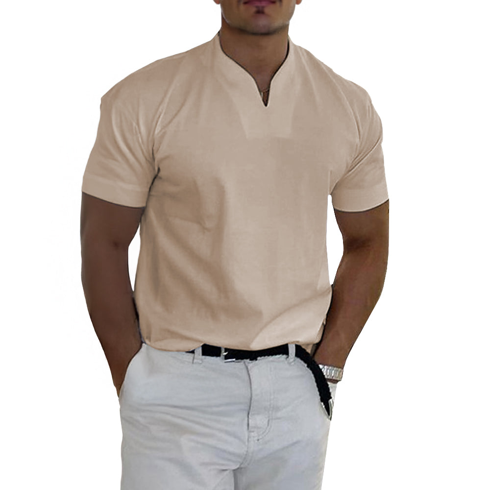 V-Notch Casual Shirt with Modern Comfort