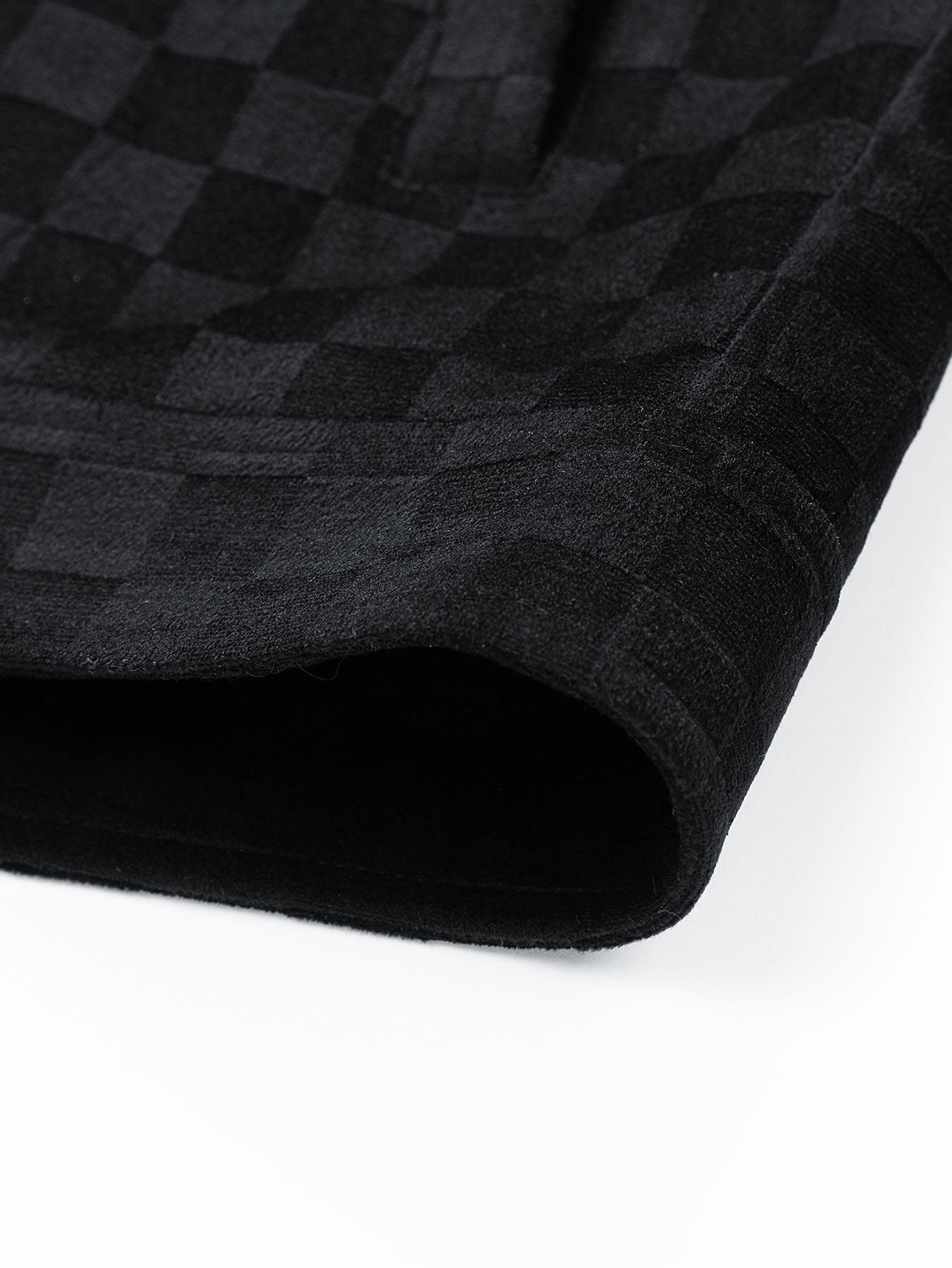 Harrison | checkerboard print faux suede pocket jacket