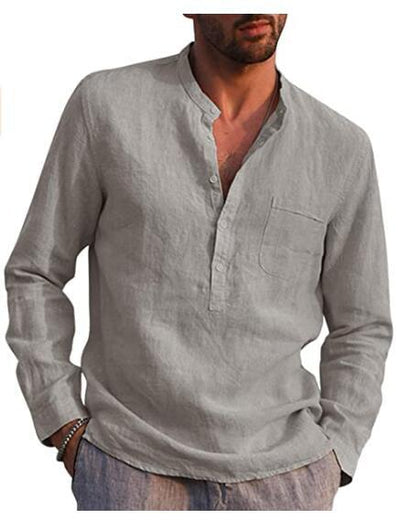 V-Neck Shirt with Long Cotton Sleeves