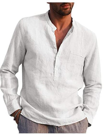 V-Neck Shirt with Long Cotton Sleeves