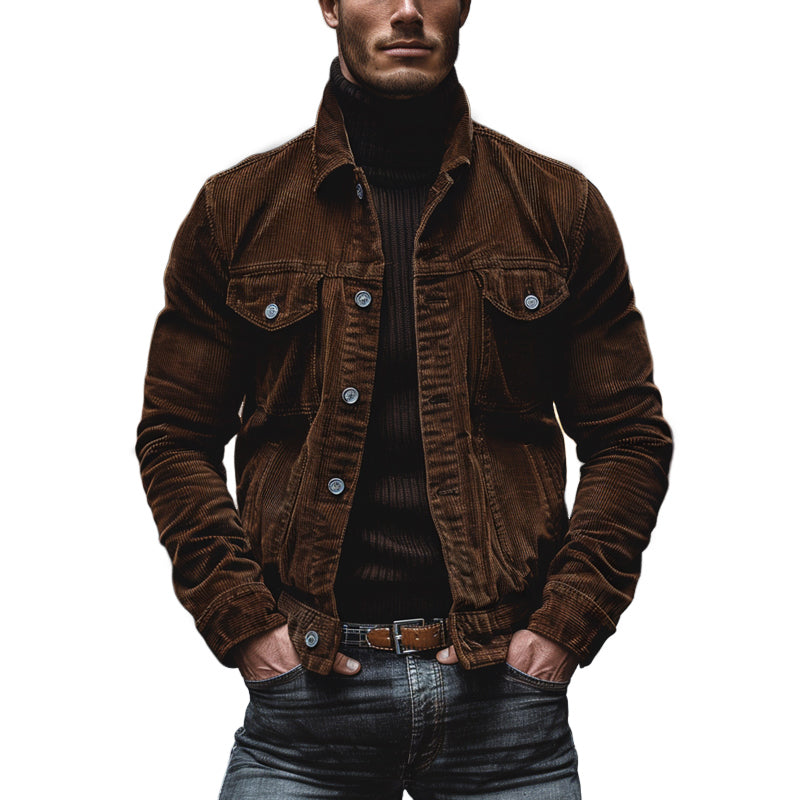 Men's Corduroy Shacket with Pockets