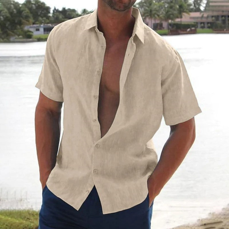 Men's Short Sleeve Linen Shirt