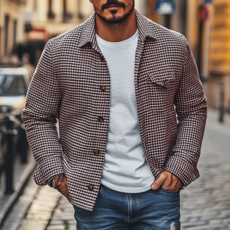 Men's Vintage Houndstooth Shacket