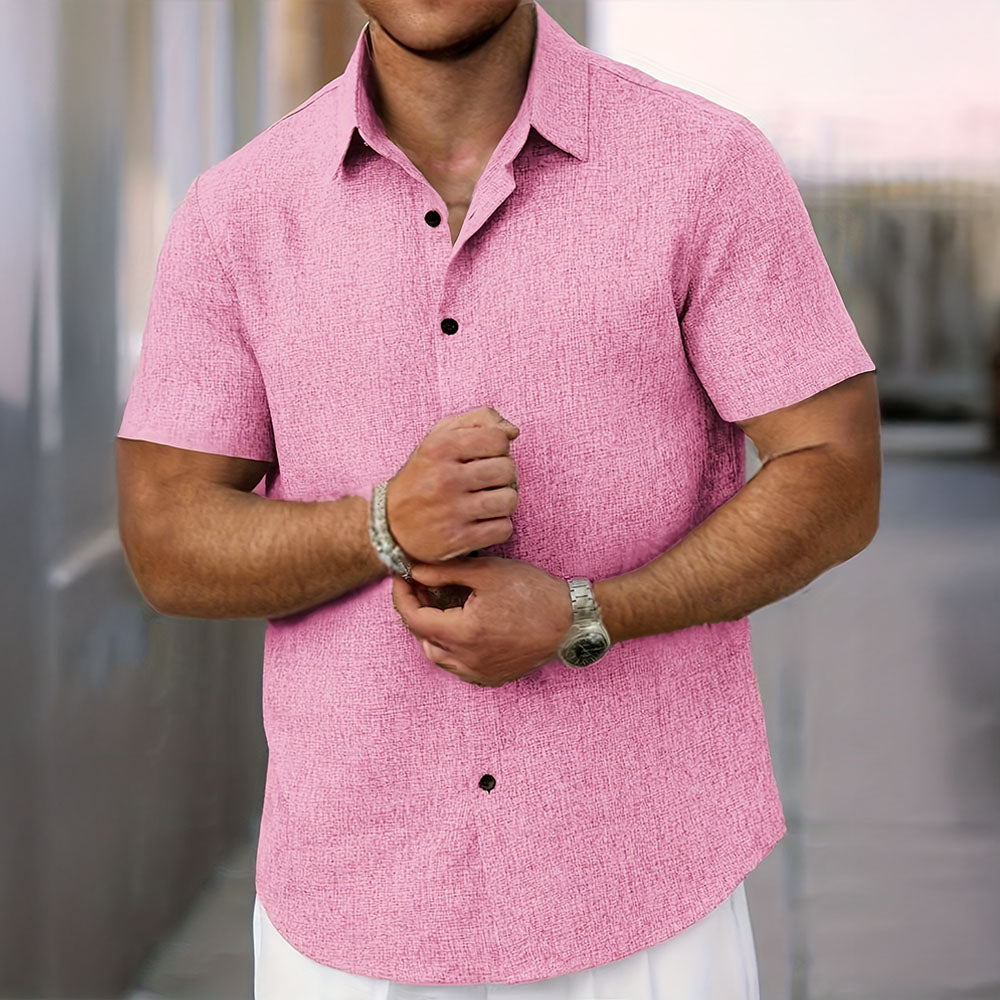 Lightweight Linen Shirt with Short Sleeves