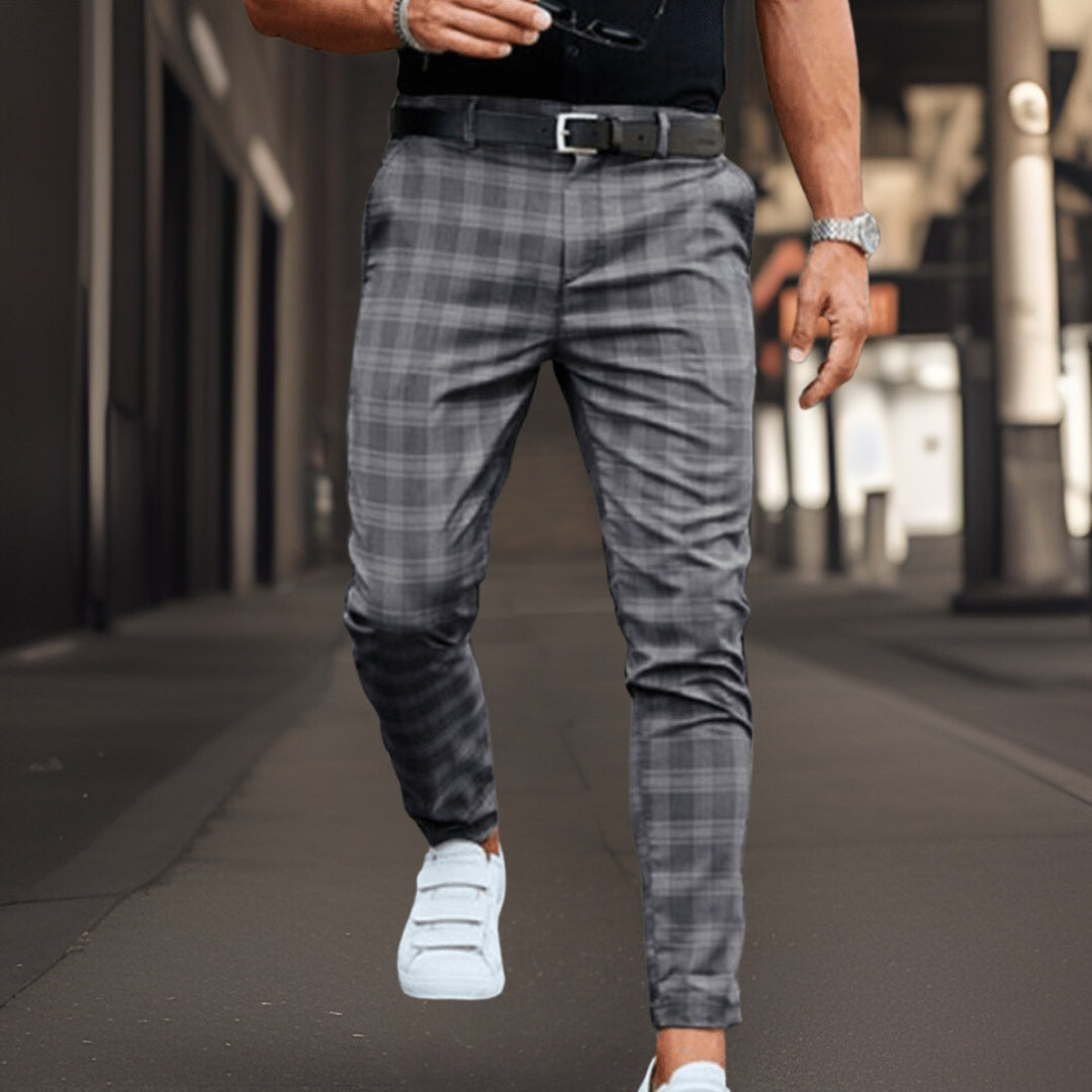 Men's Comfortable Plaid Chino Pants
