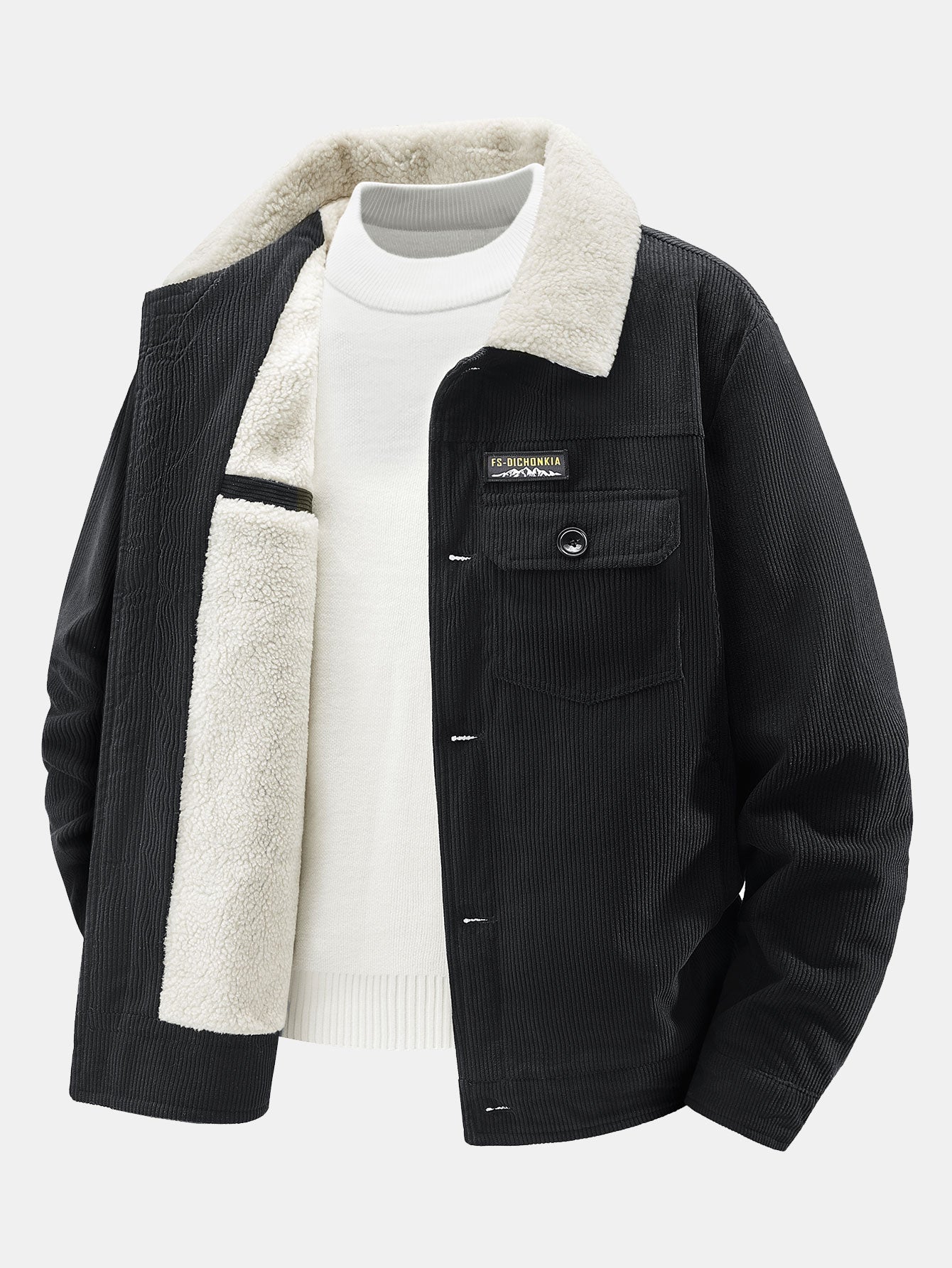 Nicholas | teddy fleece lined button up corduroy jacket