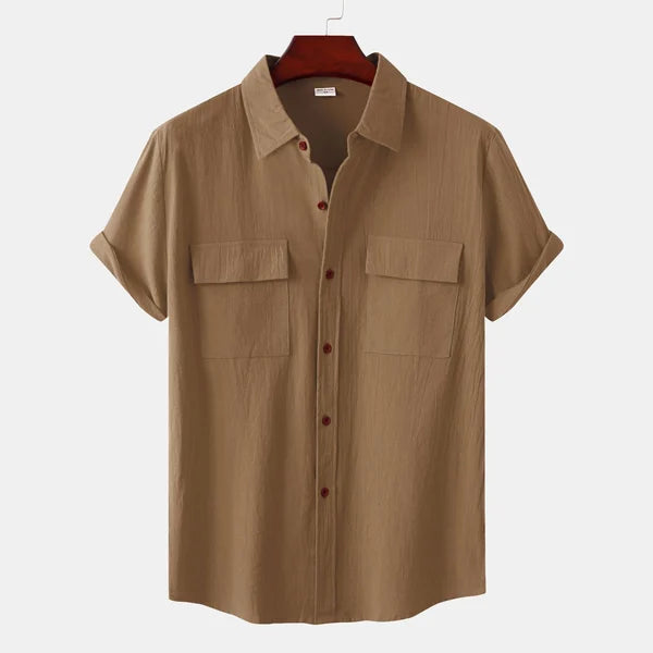 Linen Shirt with Short Sleeves for Men