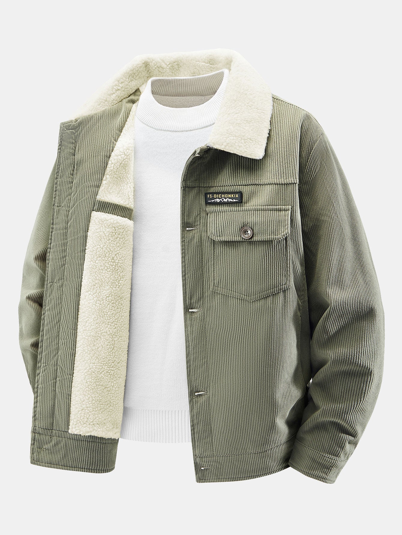 Nicholas | teddy fleece lined button up corduroy jacket