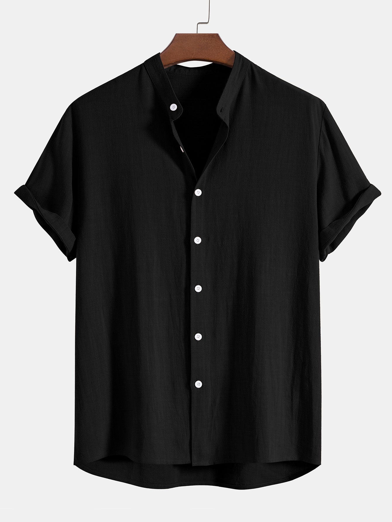 Button-Up Shirt - 100% Linen - Relaxed Fit - Short Sleeves - Breathable Casual Wear