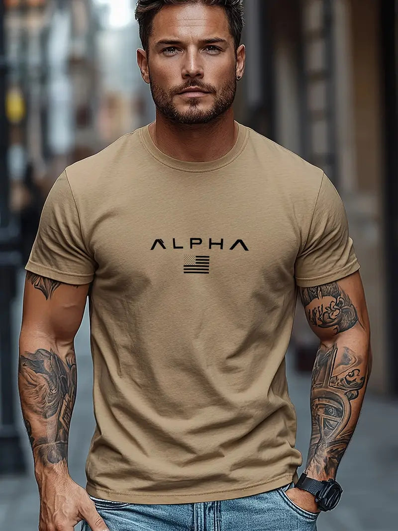 Men's Casual Summer Crew Neck T-shirt 100% Cotton