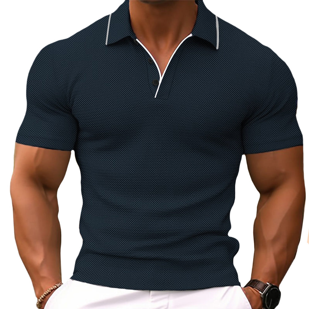 Men's Slim Fit Polo Shirt with Button Placket