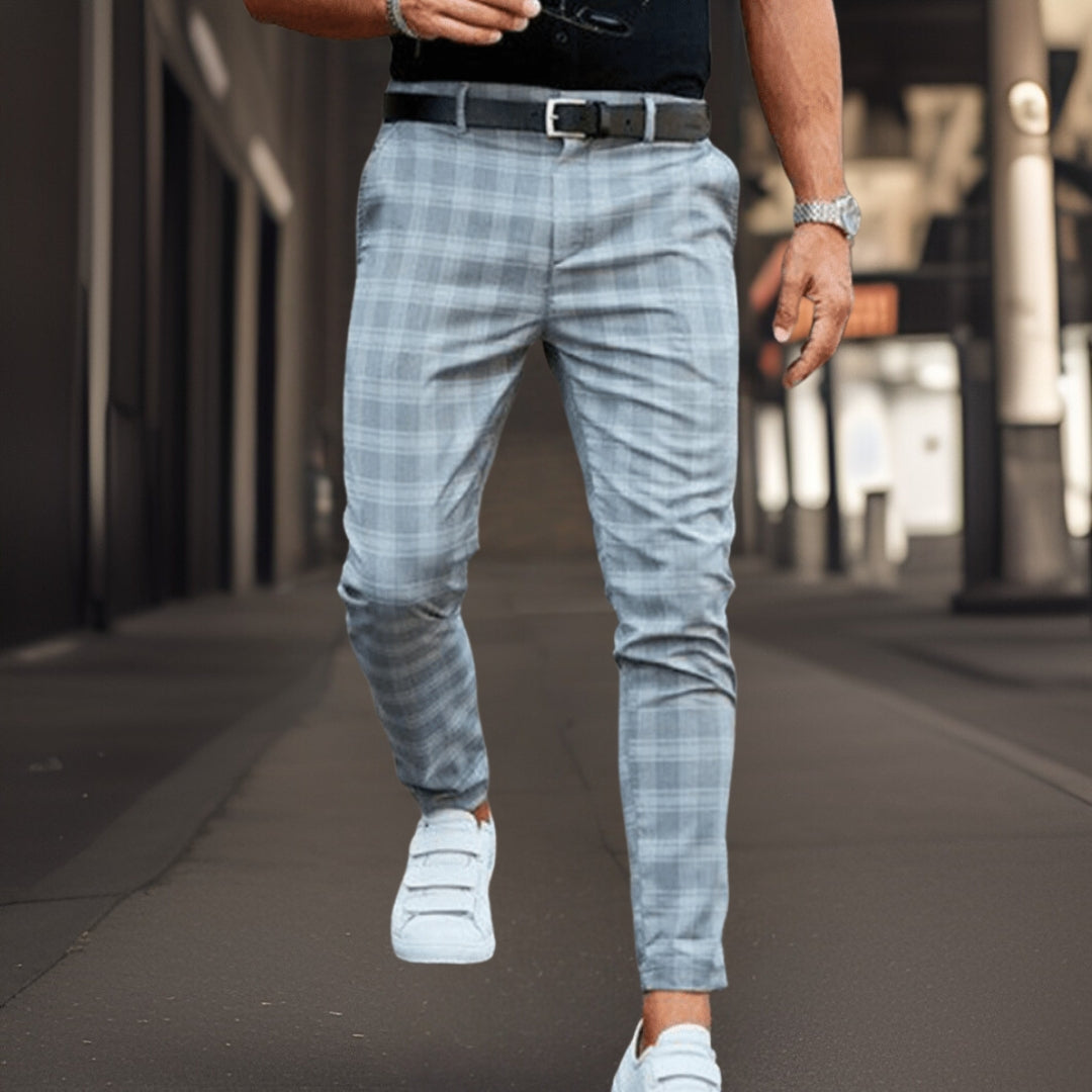 Men's Comfortable Plaid Chino Pants