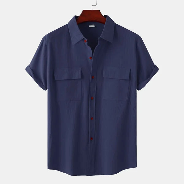 Linen Shirt with Short Sleeves for Men