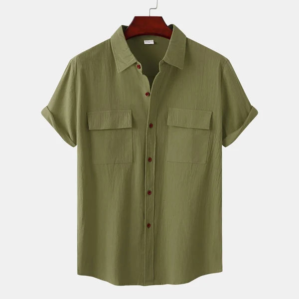 Linen Shirt with Short Sleeves for Men