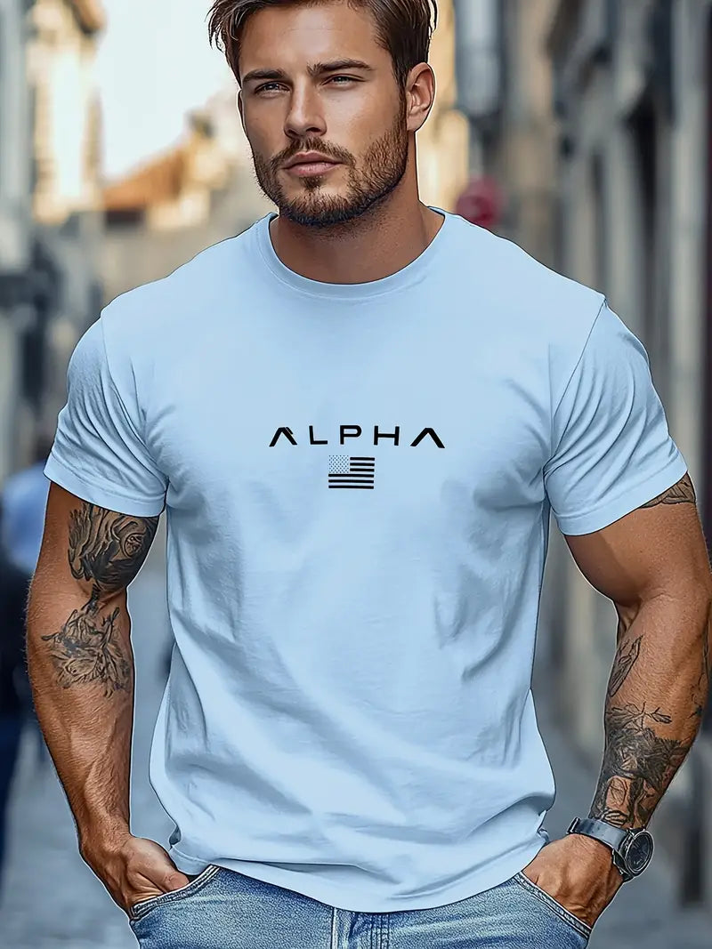 Men's Casual Summer Crew Neck T-shirt 100% Cotton