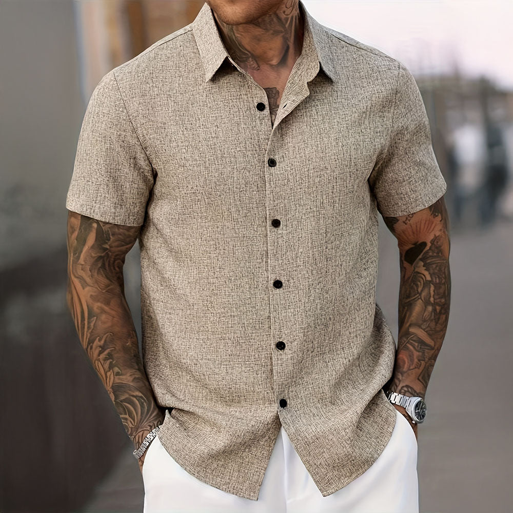 Lightweight Linen Shirt with Short Sleeves