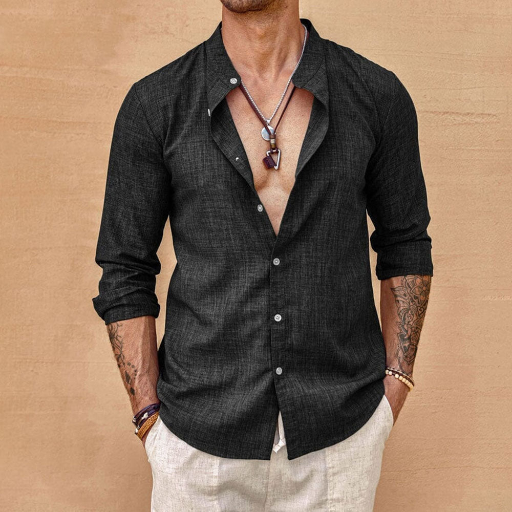 Linen Shirt with Versatile Relaxed Fit