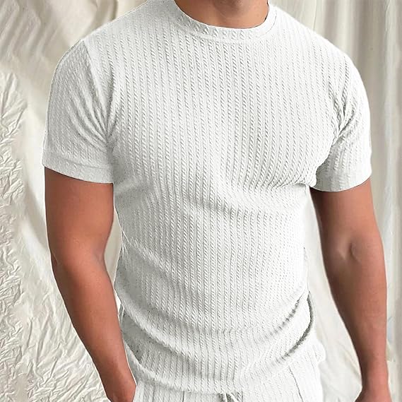Tailored Fit Knitted T-Shirt for Men