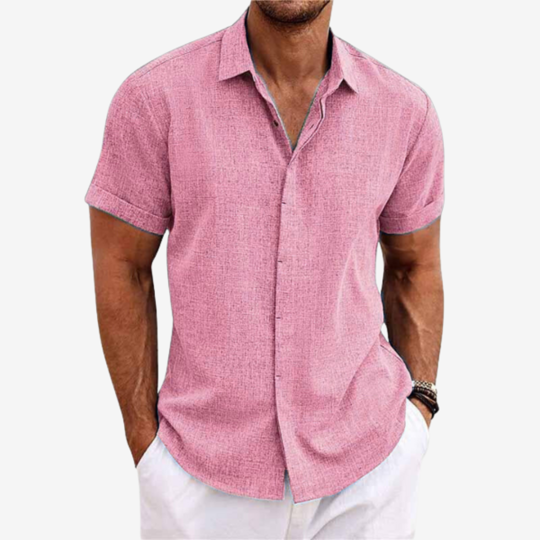 Linen Shirt with Short Sleeves for Men