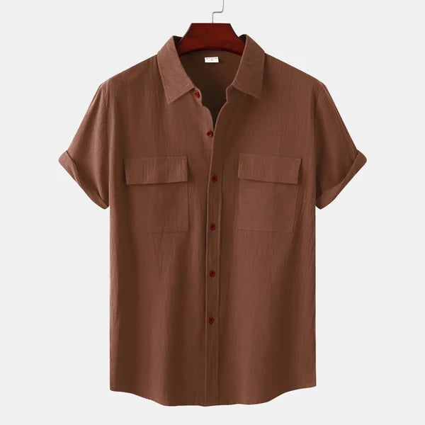 Linen Shirt with Short Sleeves for Men