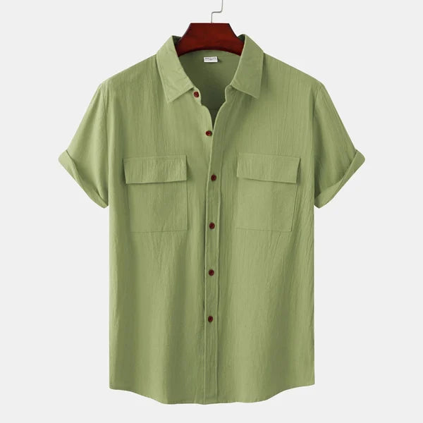 Linen Shirt with Short Sleeves for Men