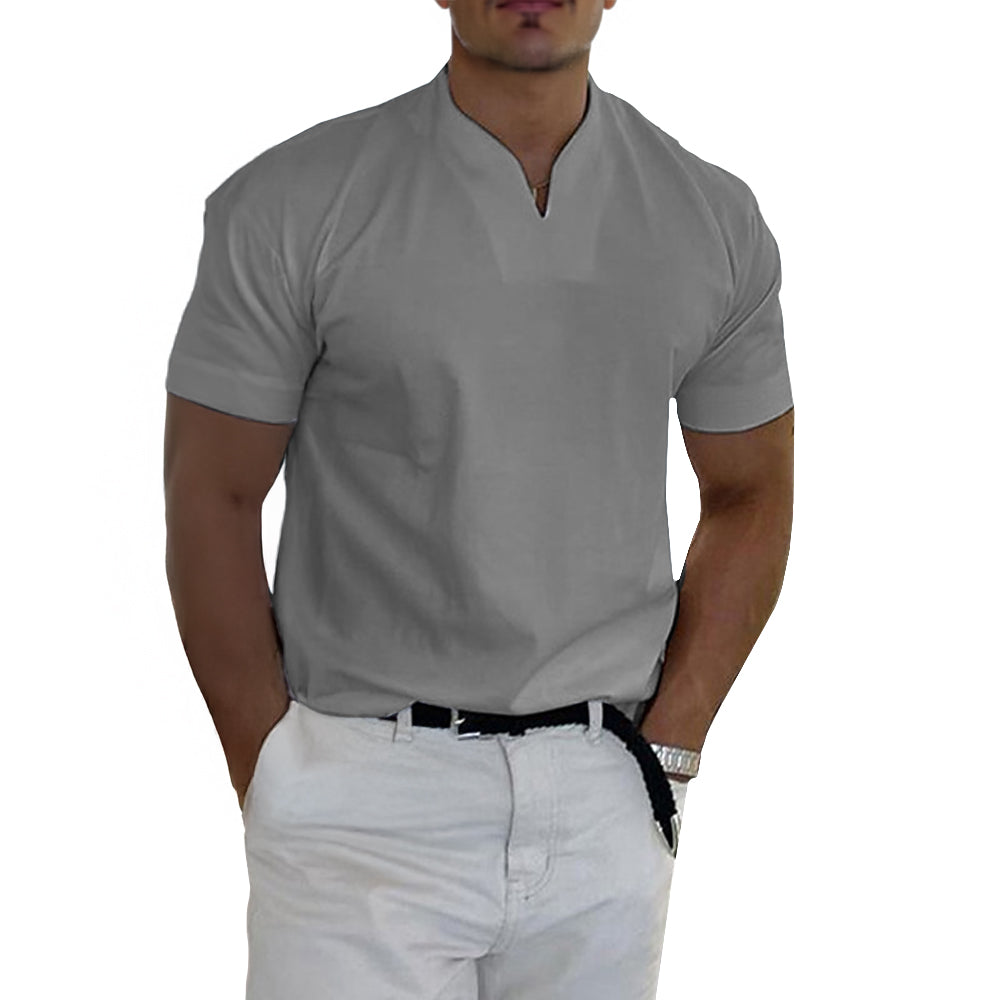 V-Notch Casual Shirt with Modern Comfort