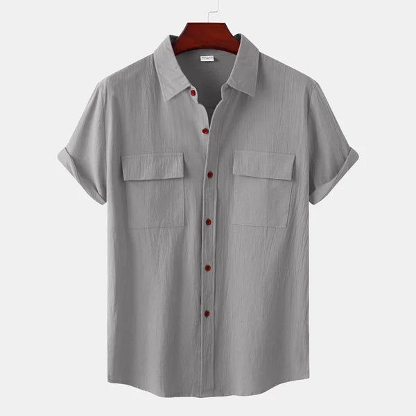 Linen Shirt with Short Sleeves for Men