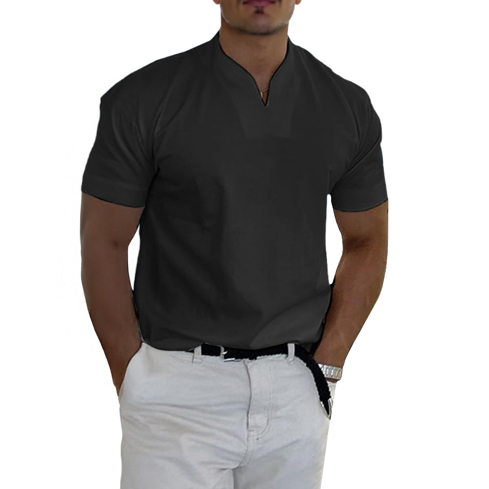V-Notch Casual Shirt with Modern Comfort