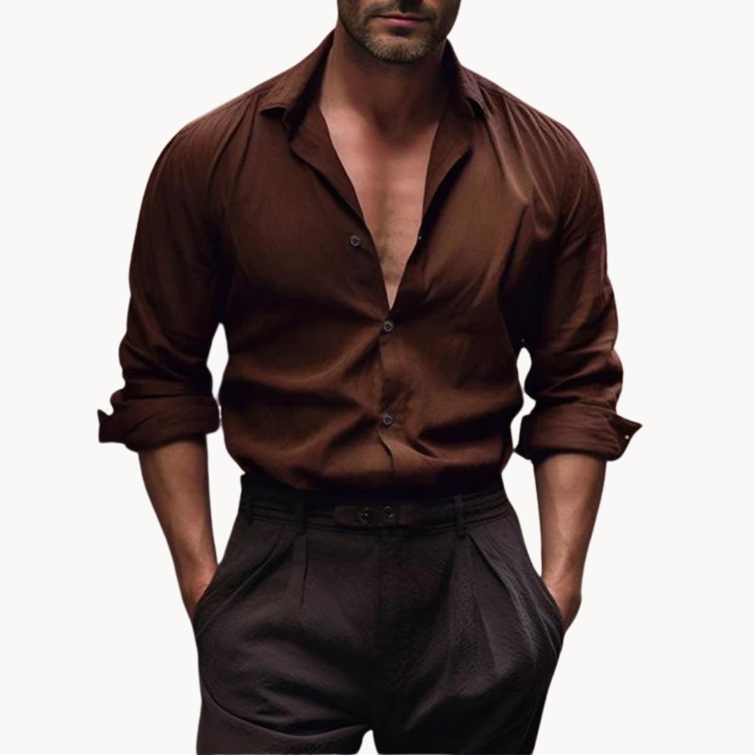 Lightweight Cotton Linen Button-Up Shirt
