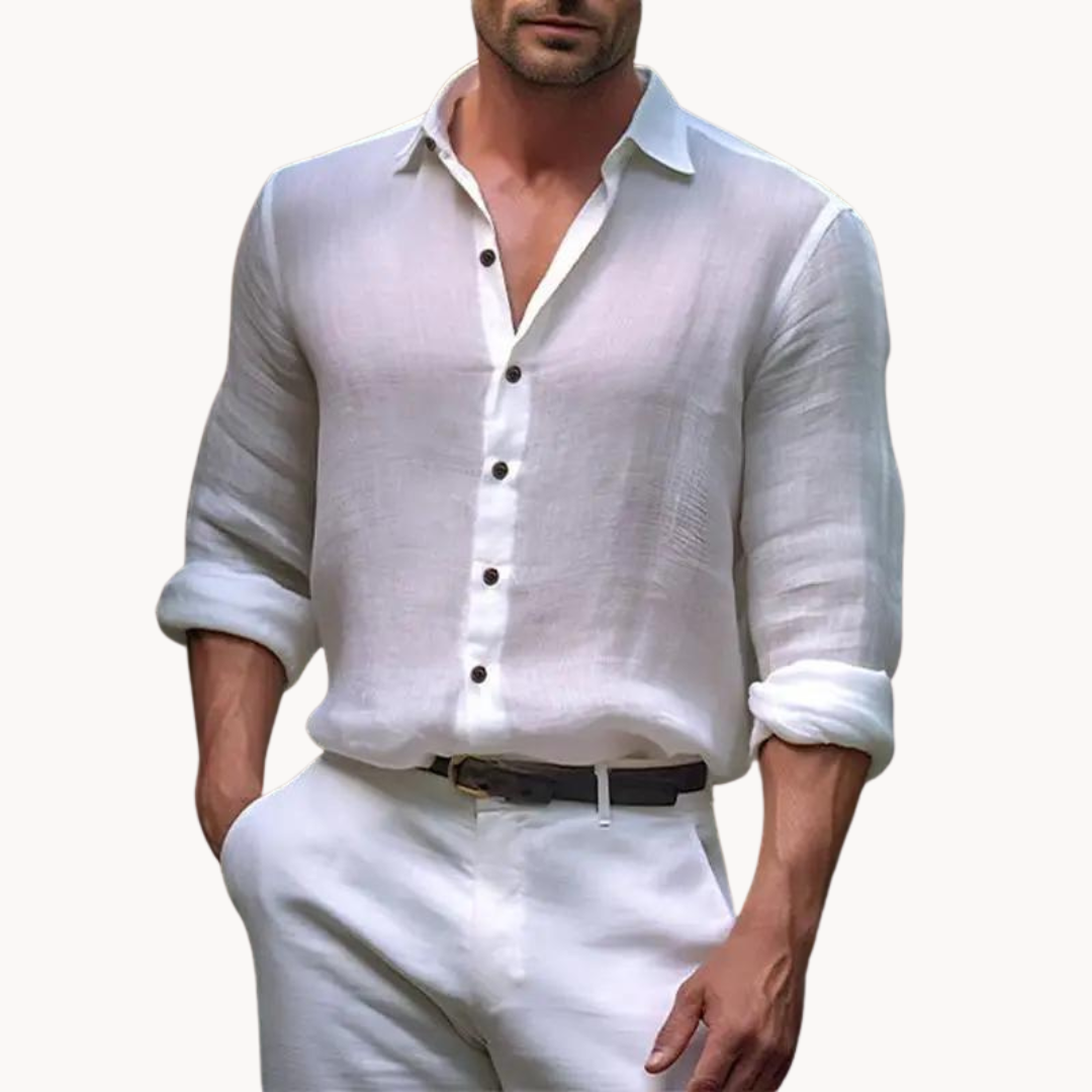 Lightweight Cotton Linen Button-Up Shirt