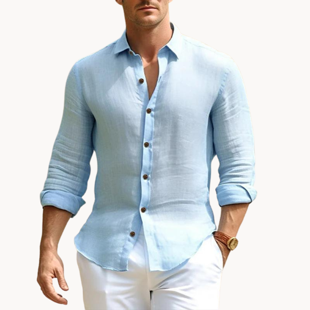 Lightweight Cotton Linen Button-Up Shirt