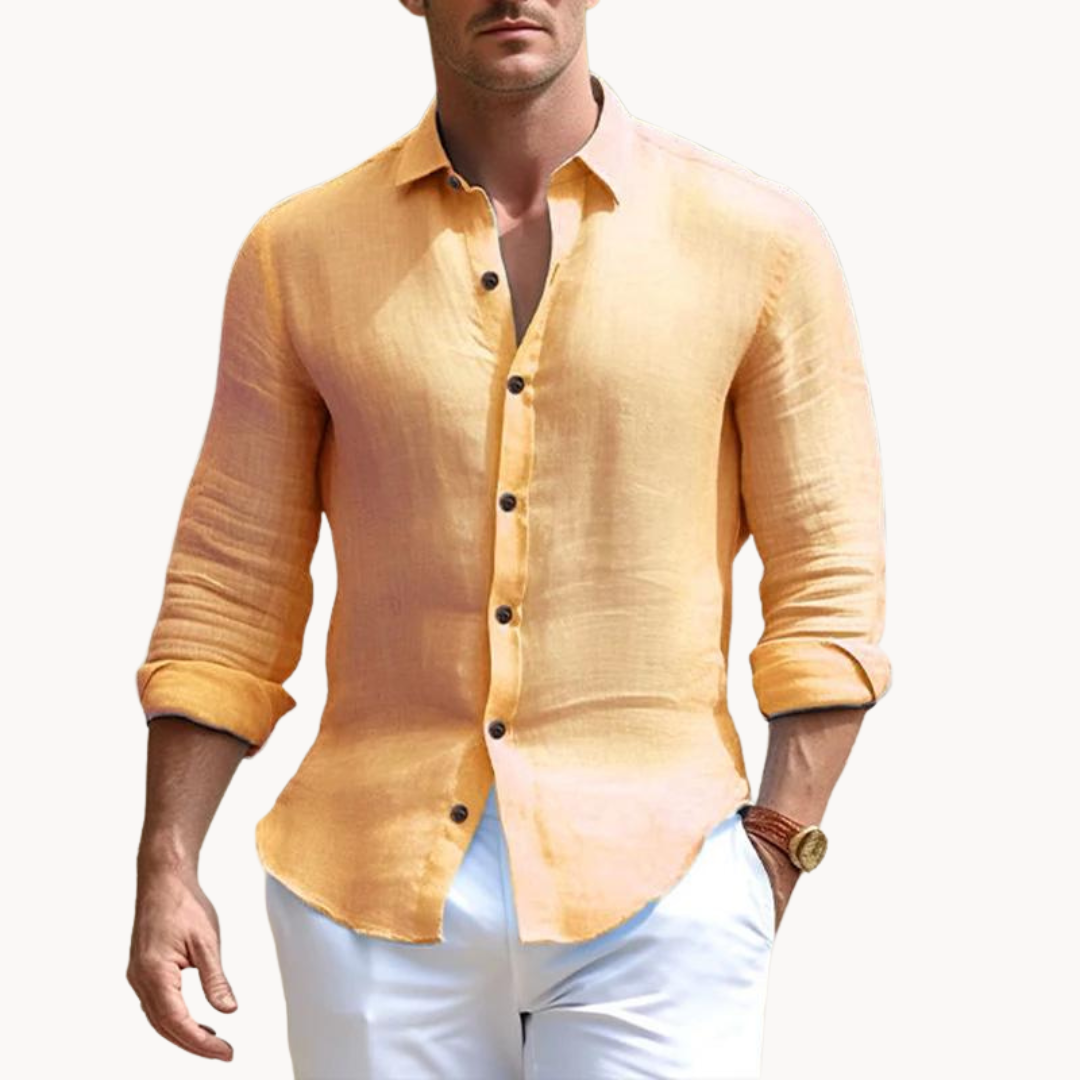 Lightweight Cotton Linen Button-Up Shirt