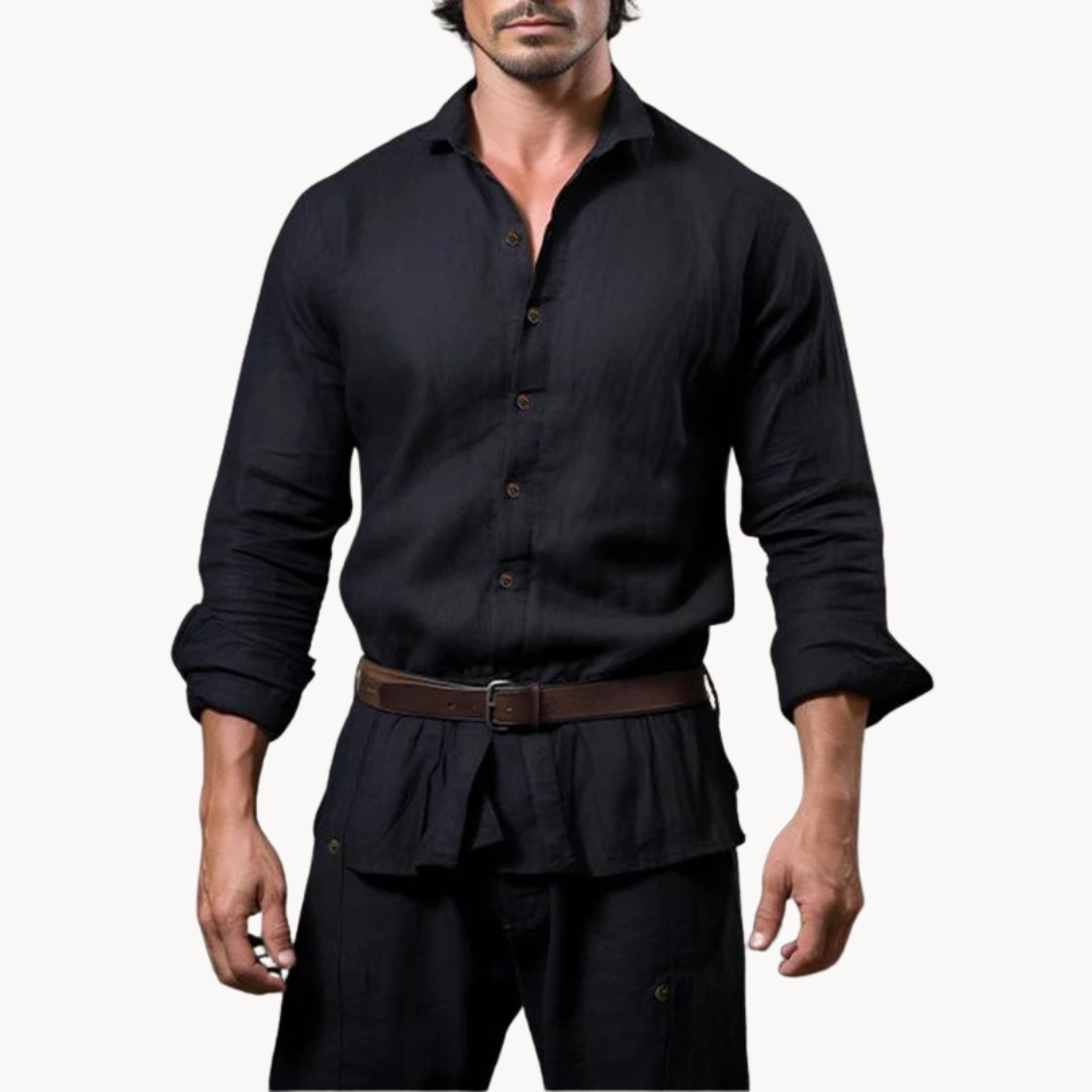 Lightweight Cotton Linen Button-Up Shirt