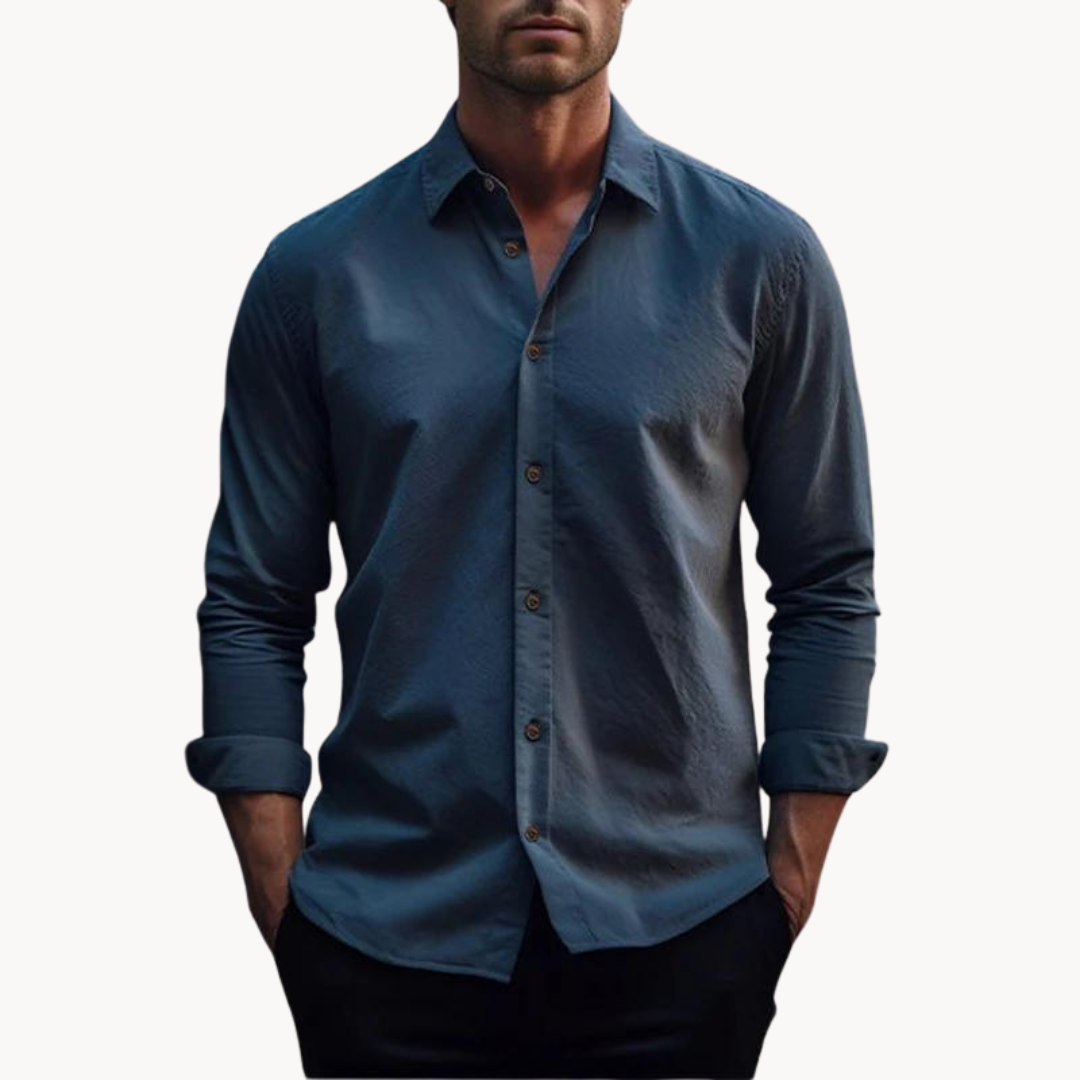 Lightweight Cotton Linen Button-Up Shirt