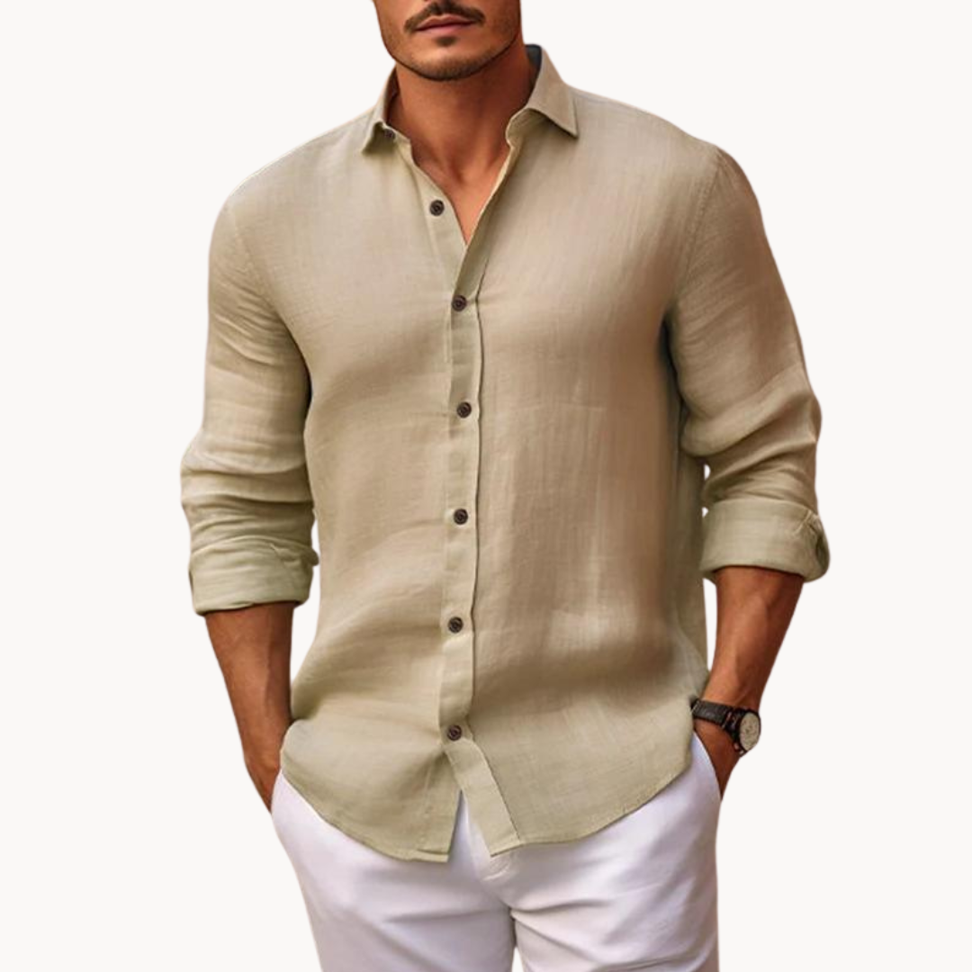 Lightweight Cotton Linen Button-Up Shirt