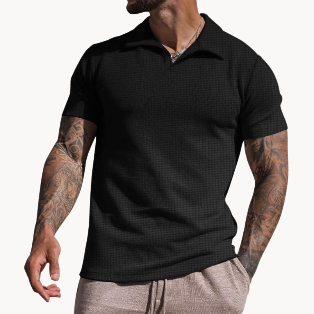 Elegant Short-Sleeve Polo Shirt