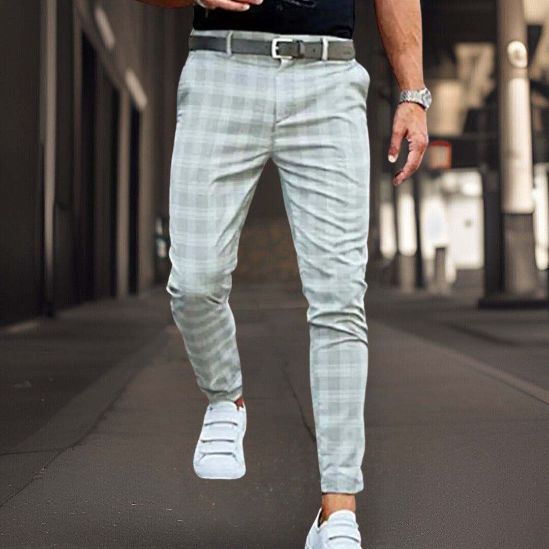 Men's Comfortable Plaid Chino Pants