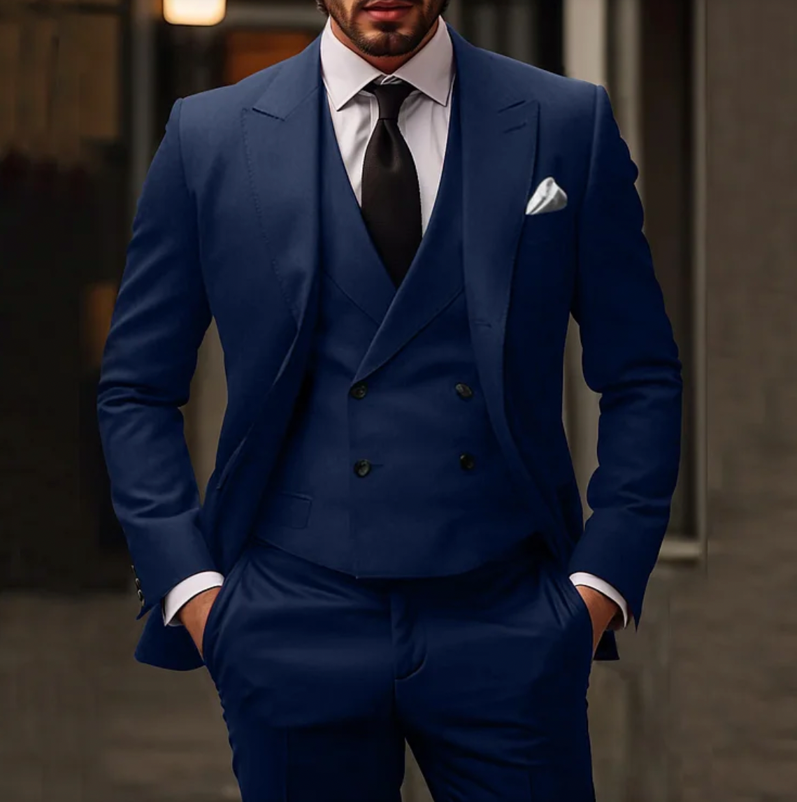 Men's 3-Piece Suit with Jacket, Vest, and Pants