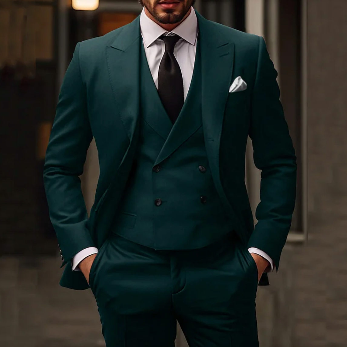 Men's 3-Piece Suit with Jacket, Vest, and Pants