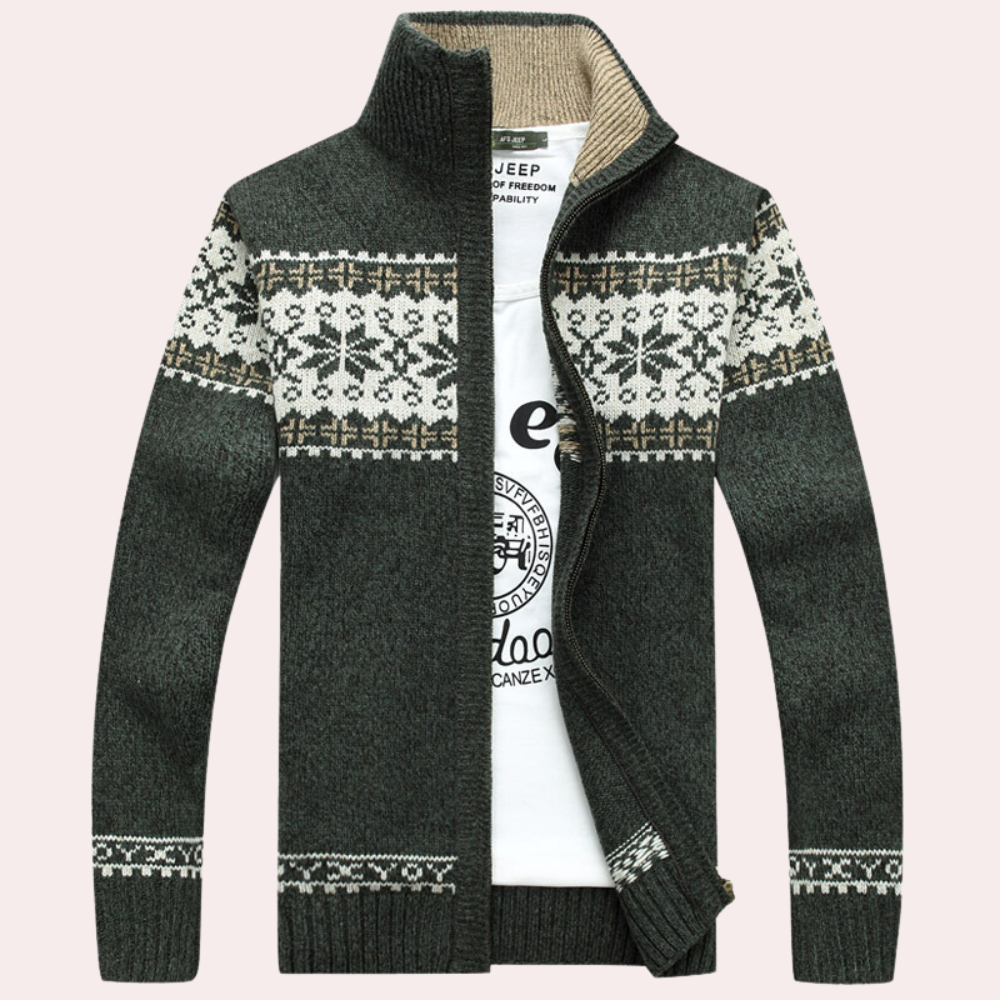 Classic Stand Collar Cardigan for Men