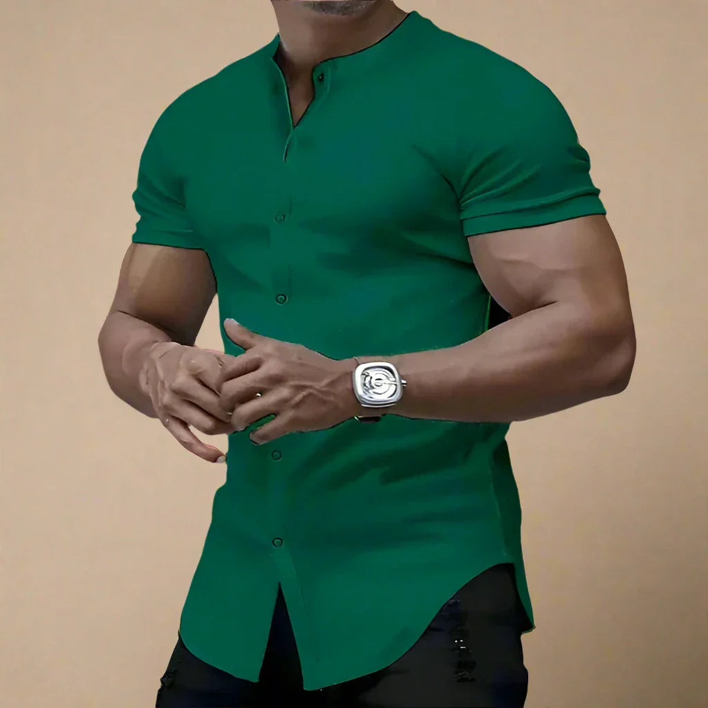 Men's Short Sleeve Denim Shirt