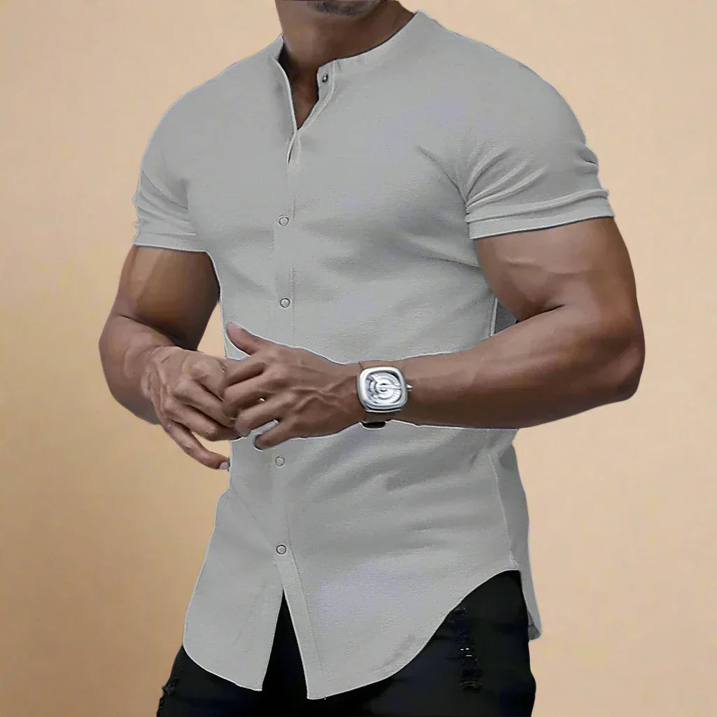 Men's Short Sleeve Denim Shirt