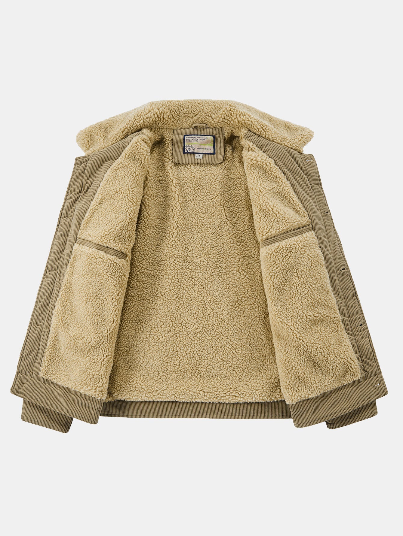 Nicholas | teddy fleece lined button up corduroy jacket