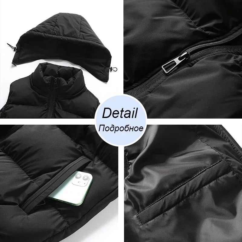 Men's Gilet with Detachable Hood