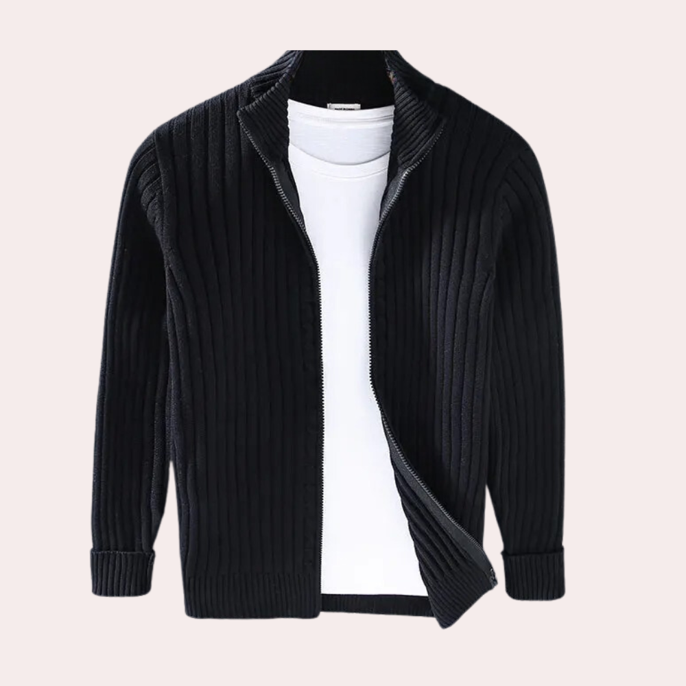 Modern Knitted Zipper Cardigan for Men
