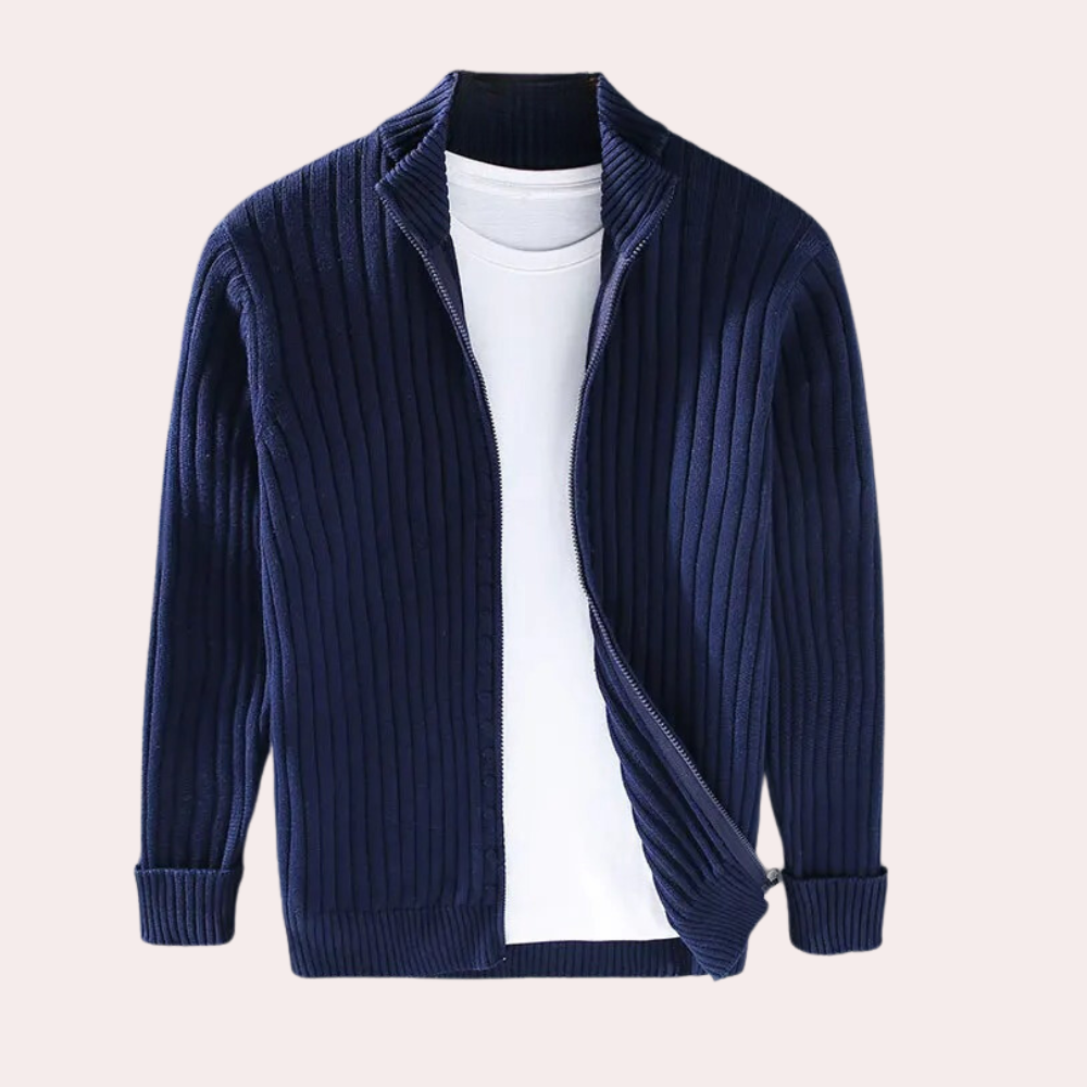 Modern Knitted Zipper Cardigan for Men