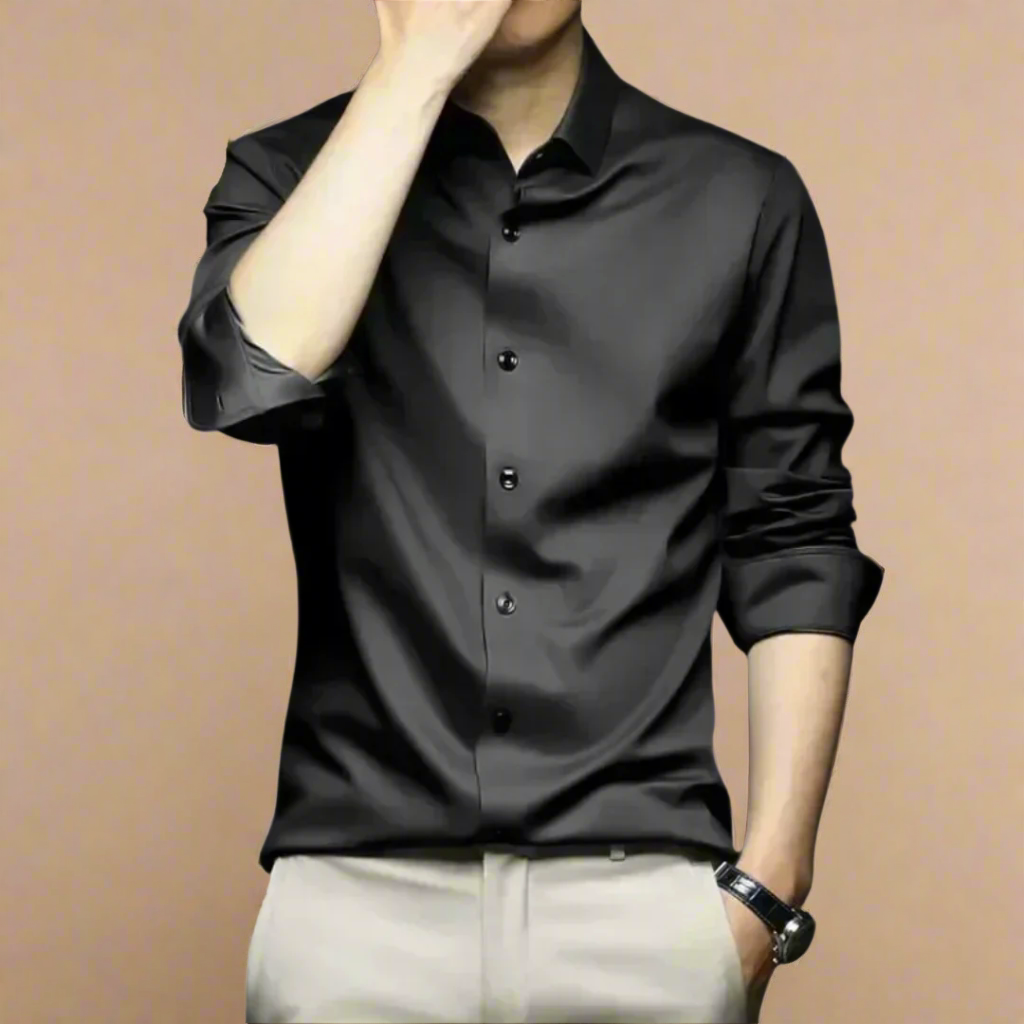 Luxury Silk Business Casual Shirt for Men